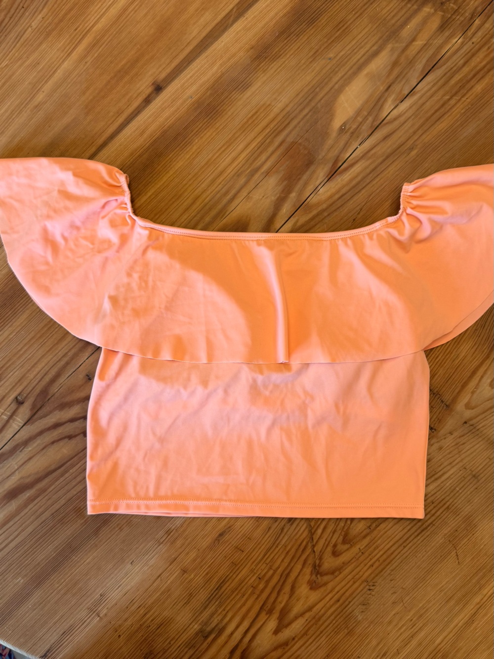 Kortni Jeane Peach Off-Shoulder Bikini Top